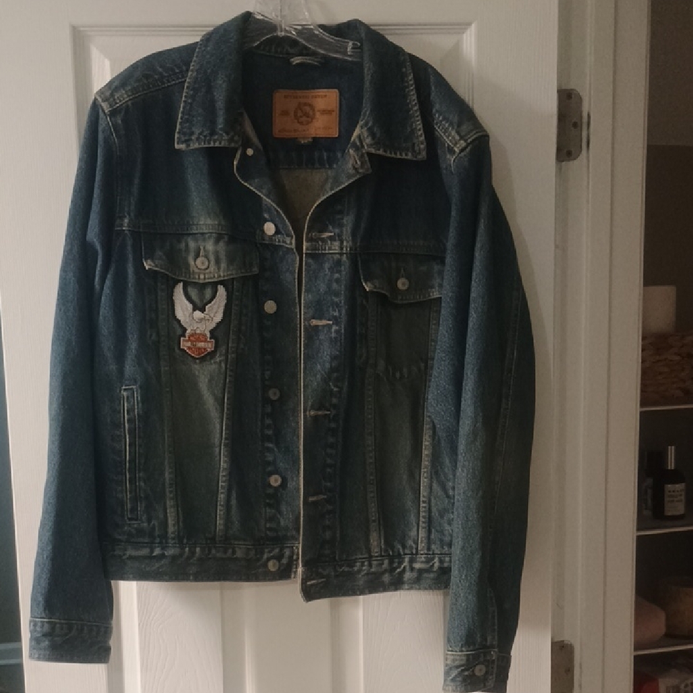 Eddie Bauer Authentic Denim Jacket with Brown Patch